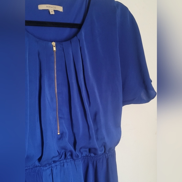 RW&CO Blue Ruffle Dress Size Small - Picture 3 of 5